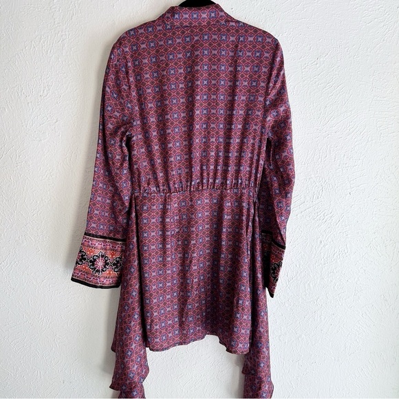 Free People Silky Rillo Shirtdress Purple Printed Sz Small - Picture 5 of 7
